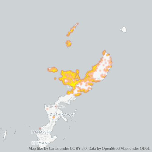 Bedrijfsconcentratie in Postcode 905 - Okinawa (prefectuur)