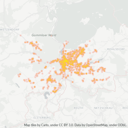 Konsentrasi Perniagaan di Poskod 07973 - Greiz, Thüringen
