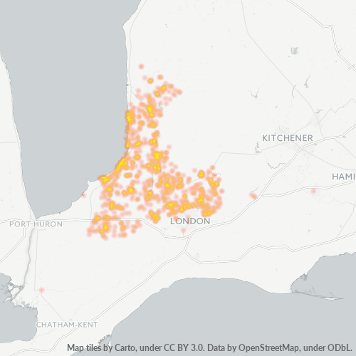 Bedriftskonsentrasjon i Postnummer N0M - Ontario