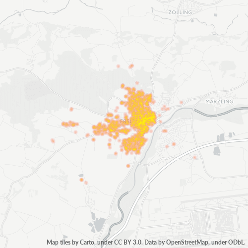 Business Concentration in Postal Code 85354 - Freising, Bavaria