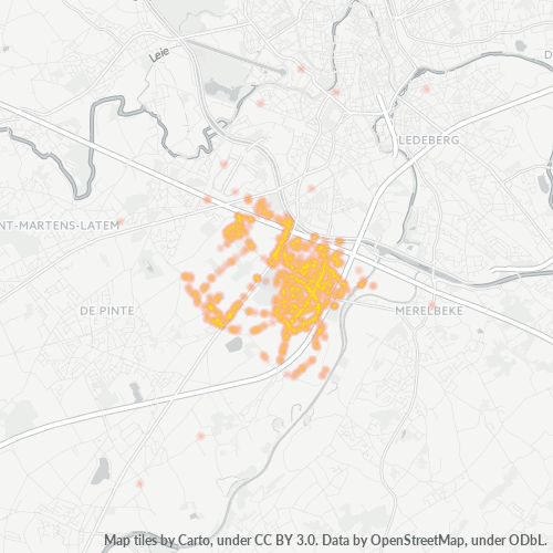 Bedrijfsconcentratie in Postcode 9052 - België