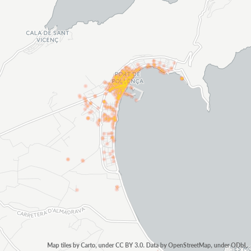 Bedrijfsconcentratie in Postcode 07470 - Formentor, Balearen