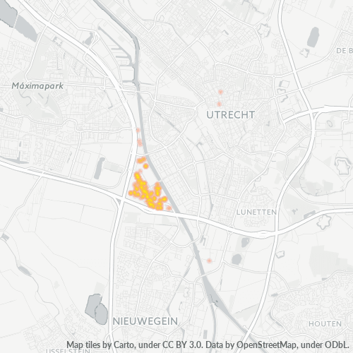 Verksamhetskoncentration i Postnummer 3528 - Utrecht, Utrecht (provins)
