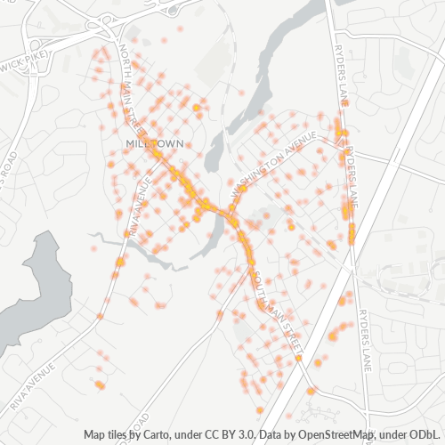 Verksamhetskoncentration i Postnummer 08850 - Milltown, New Jersey
