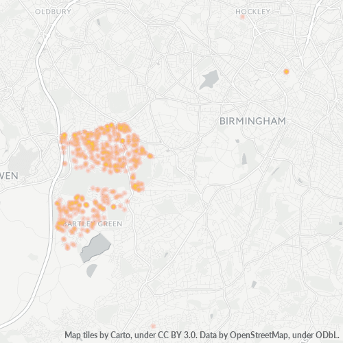 Concentració d'empreses a Codi Postal B32 - Birmingham, Anglaterra
