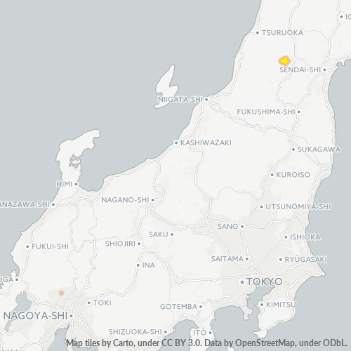 Bedrijfsconcentratie in Postcode 991 - Yamagata (prefectuur)