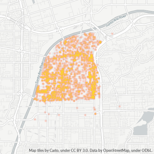 Bedriftskonsentrasjon i Postnummer 92865 - Orange, California
