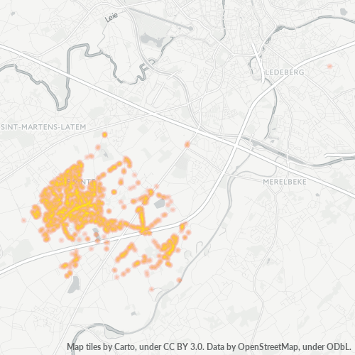 Bedrijfsconcentratie in Postcode 9840 - De Pinte, Vlaanderen