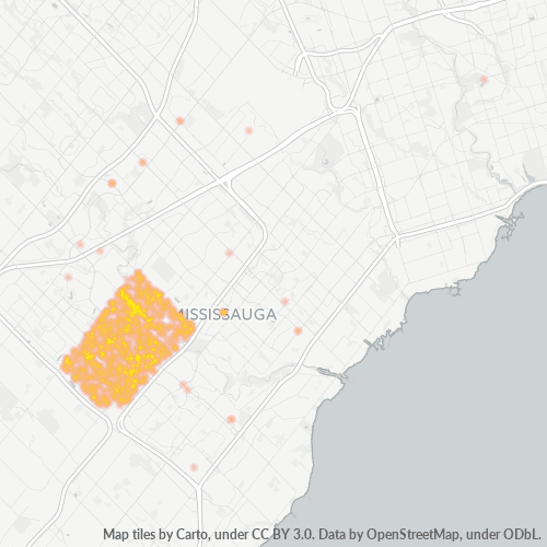 Bedrijfsconcentratie in Postcode L5M - Mississauga, Ontario