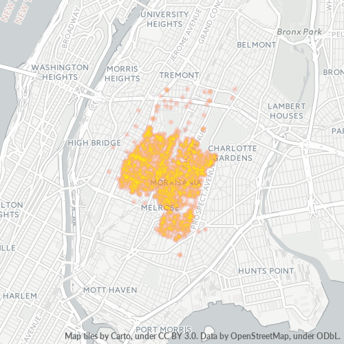Bedriftskonsentrasjon i Postnummer 10456 - The Bronx, New York (delstat)