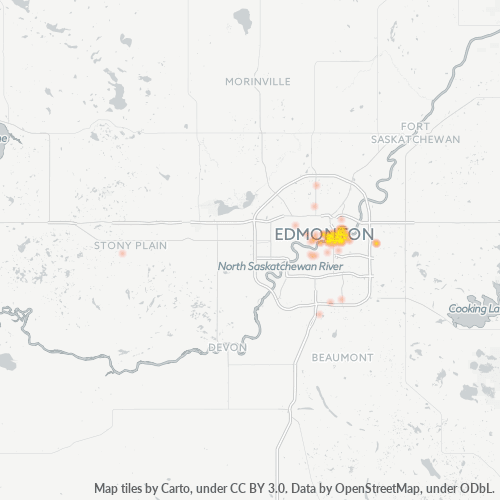 Bedrijfsconcentratie in Postcode T6A - Edmonton, Alberta