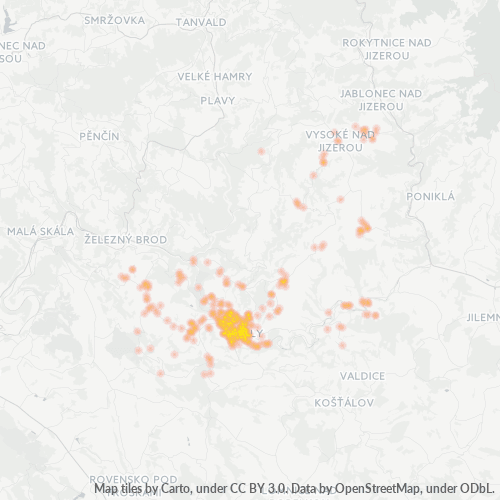 Bedrijfsconcentratie in Postcode 513 01 - Semily, Liberec (regio)