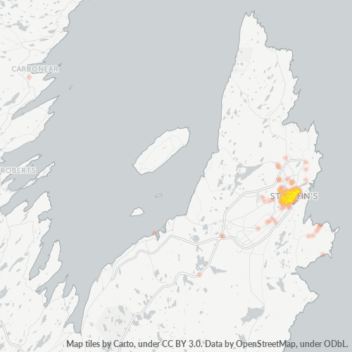 Dami ng Negosyo sa Postal Code A1C - St. John's, Newfoundland at Labrador