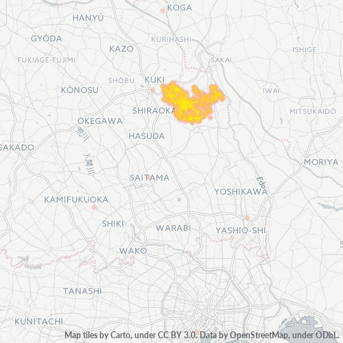 Concentració d'empreses a Codi Postal 345 - Prefectura de Saitama