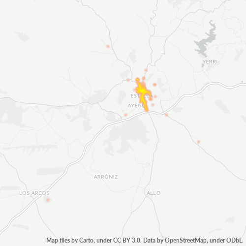 Bedrijfsconcentratie in Postcode 31200 - Estella, Navarra (regio)