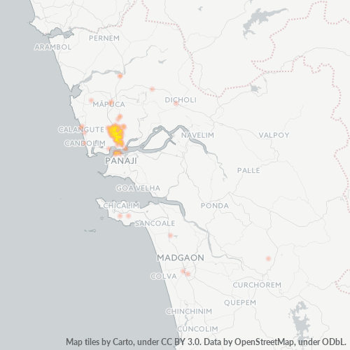 Bedrijfsconcentratie in Postcode 403501 - Saligao, Goa (India)