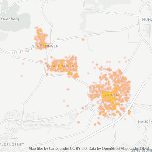Business Concentration in Postal Code 71254 - Ditzingen, Baden-Württemberg