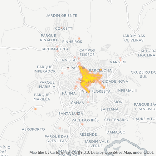 Concentració d'empreses a Codi Postal 37002-000 - Varginha, Minas Gerais