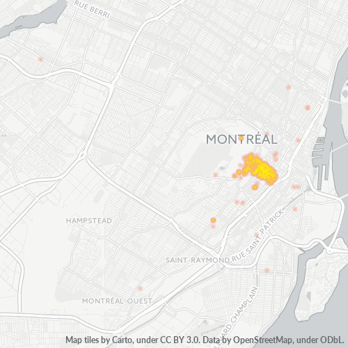 Concentration d'activités en/à/au/aux Code Postal H3G - Montréal, Québec