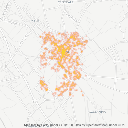 Bedrijfsconcentratie in Postcode 36016 - Italië