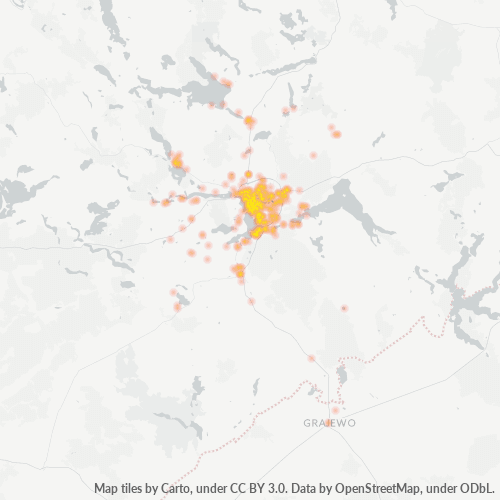 Bedrijfsconcentratie in Postcode 19-300 - Bartosze, Woiwodschap Ermland-Mazurië