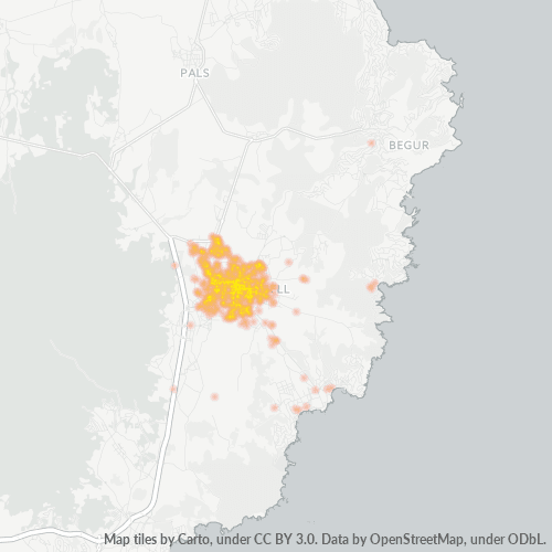 Bedrijfsconcentratie in Postcode 17200 - Palafrugell, Catalonië
