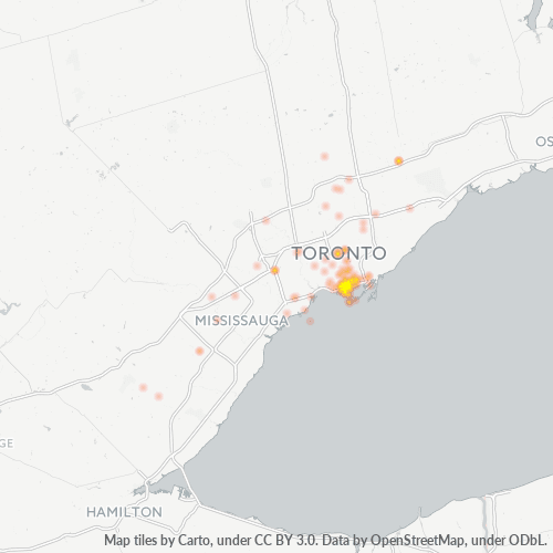 Bedrijfsconcentratie in Postcode M5V - Toronto, Ontario