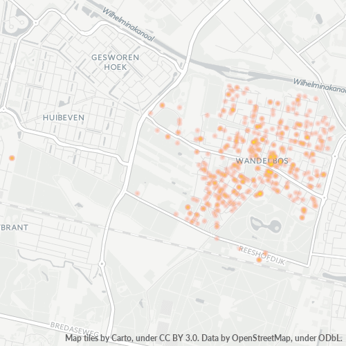 Dami ng Negosyo sa Postal Code 5044 - Tilburg, Provincie Noord-Brabant