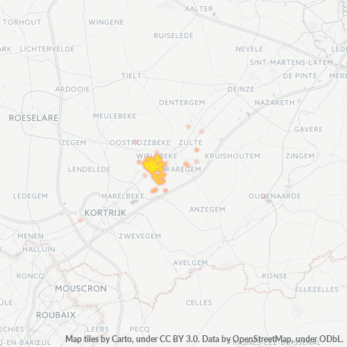 Bedrijfsconcentratie in Postcode 8792 - Desselgem, Vlaanderen