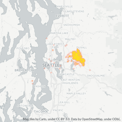 Verksamhetskoncentration i Postnummer 98053 - Redmond, Washington (delstat)