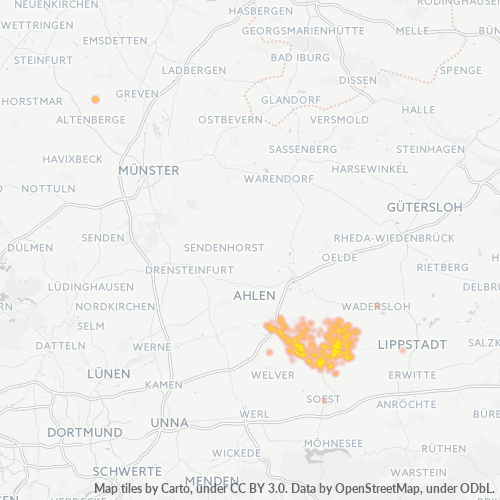 Bedrijfsconcentratie in Postcode 59510 - Oestinghausen, Noordrijn-Westfalen