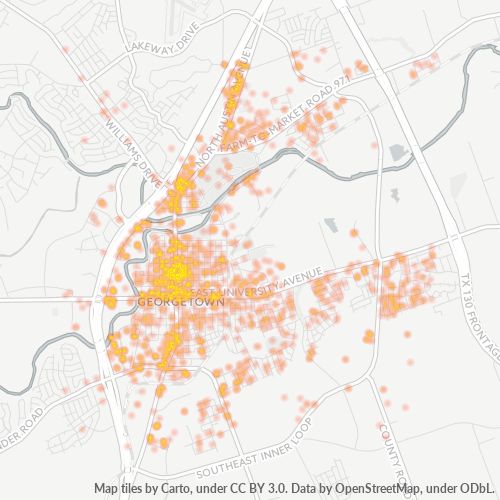 Virksomhedskoncentration i Postnummer 78626 - Georgetown, Texas