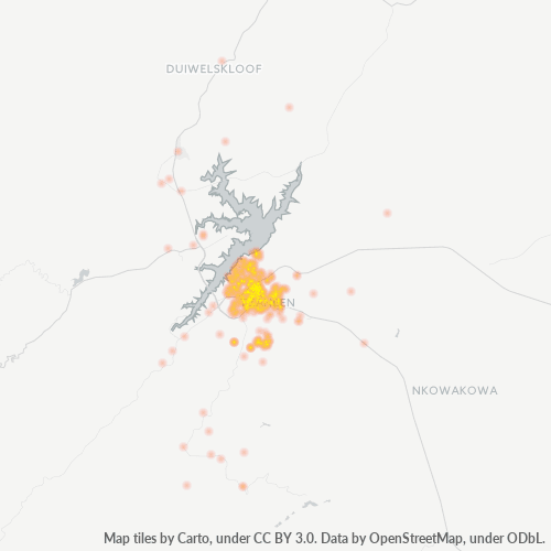 Bedrijfsconcentratie in Postcode 0850 - Tzaneen, Limpopo (provincie)