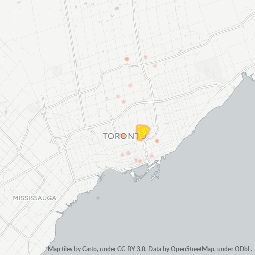 Bedrijfsconcentratie in Postcode M4G - Toronto, Ontario