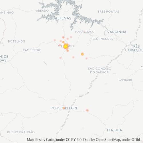 Concentració d'empreses a Codi Postal 37750-000 - Machado, Minas Gerais