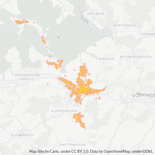 Konsentrasi Bisnis di Kode Pos 73066 - Uhingen, Baden-Württemberg