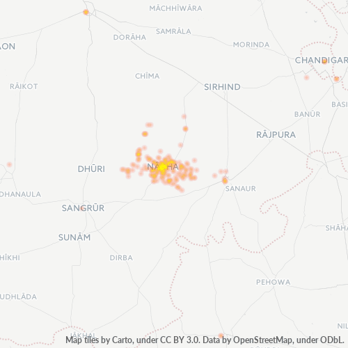 Bedrijfsconcentratie in Postcode 147201 - Patiāla, Punjab (India)