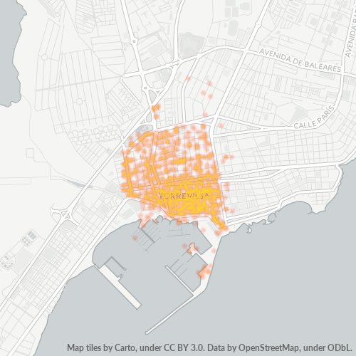 Bedrijfsconcentratie in Postcode 03181 - Torrevieja, Valencia (autonome gemeenschap)