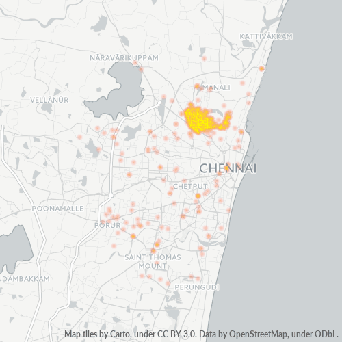 Dami ng Negosyo sa Postal Code 600118 - Kodungaiyur, State of Tamil Nādu