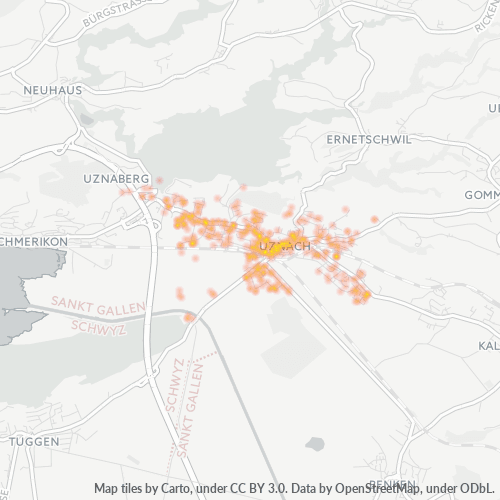 Dami ng Negosyo sa Postal Code 8730 - Uznach, Kanton St. Gallen