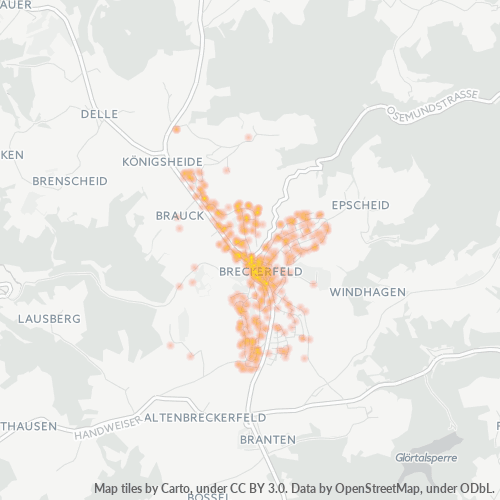 Business Concentration in Postal Code 58339 - Breckerfeld, North Rhine-Westphalia