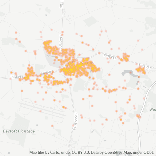 Business Concentration in Postal Code 6500 - Vojens, Region of Southern Denmark