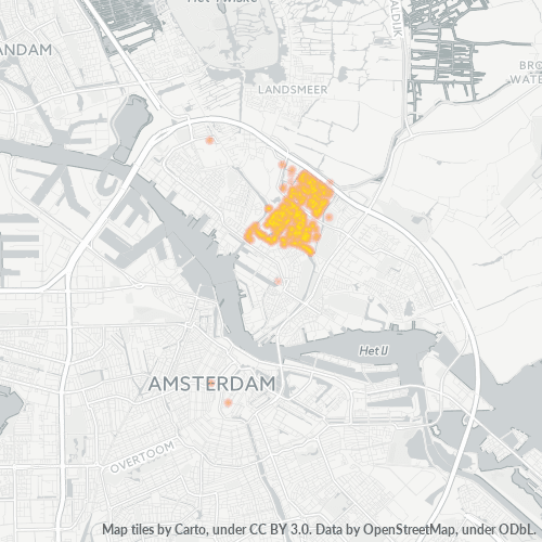 Verksamhetskoncentration i Postnummer 1034 - Amsterdam, Noord-Holland
