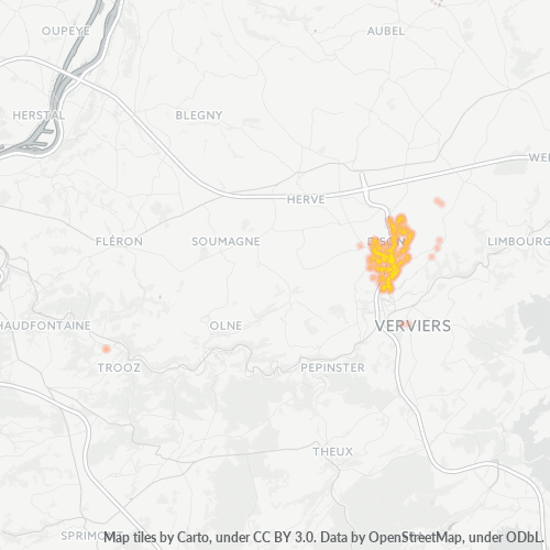 Bedrijfsconcentratie in Postcode 4820 - Dison, Wallonië