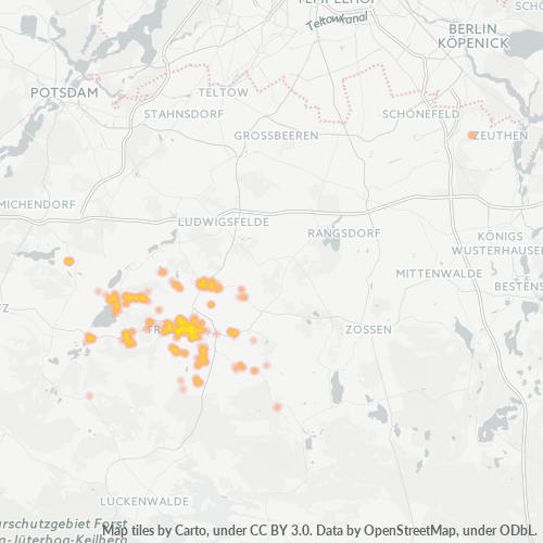Dami ng Negosyo sa Postal Code 14959 - Trebbin, Brandeburgo