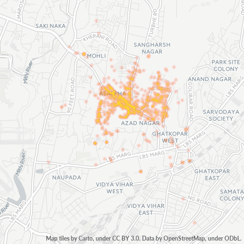 Bedrijfsconcentratie in Postcode 400084 - Bombay, Maharashtra