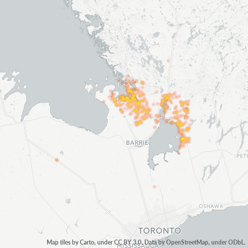 Bedrijfsconcentratie in Postcode L0K - Ontario