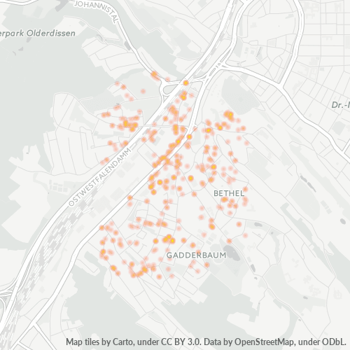 Business Concentration in Postal Code 33617 - Bielefeld, North Rhine-Westphalia