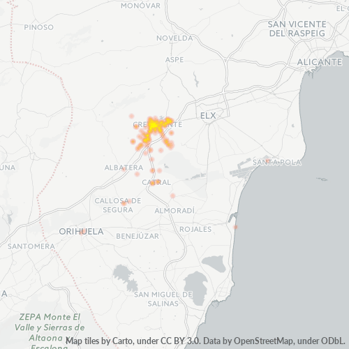 Bedrijfsconcentratie in Postcode 03330 - Crevillent, Valencia (autonome gemeenschap)