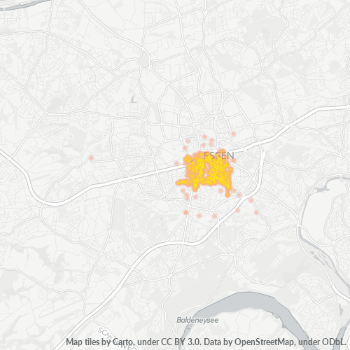Business Concentration in Postal Code 45128 - Essen, North Rhine-Westphalia